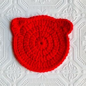 Handmade Crochet Kitty Coaster